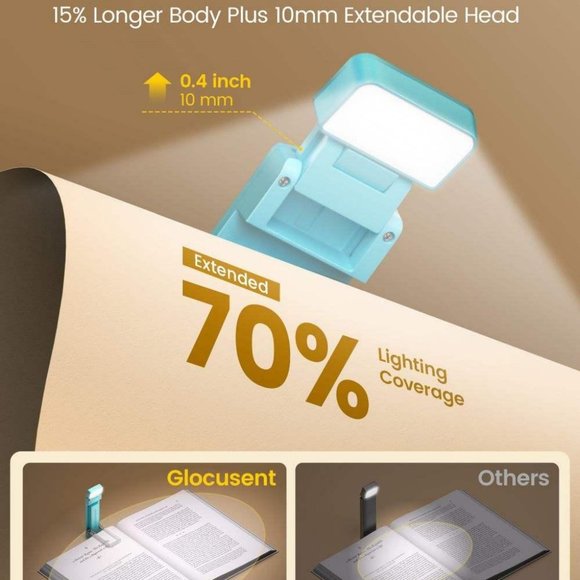 USB Rechargeable Book Light for Reading in Bed, Portable Clip-on LED 1 Pack - Picture 3 of 14
